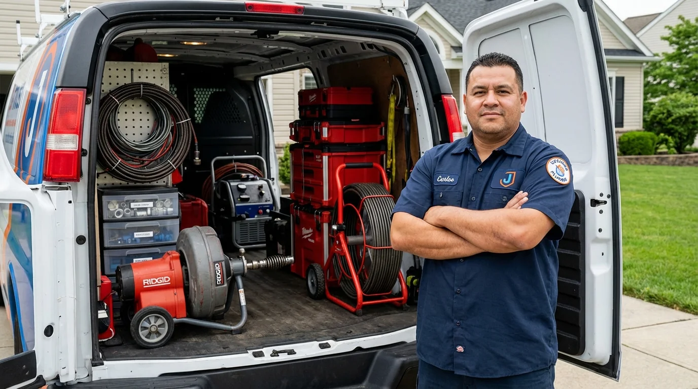 Professional drain cleaning equipment and Johns Plumbing LLC plumber in North Port