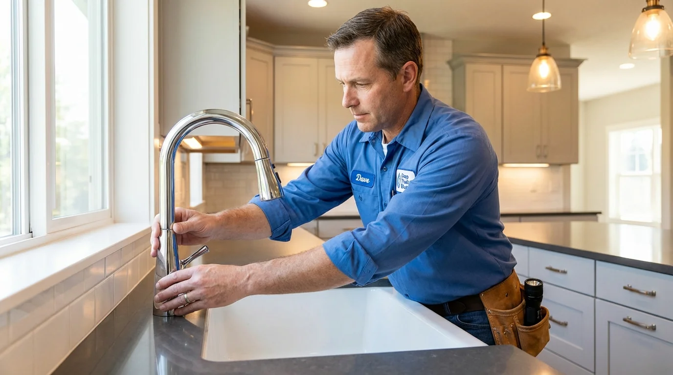 Kitchen faucet installation by Johns Plumbing LLC in North Port