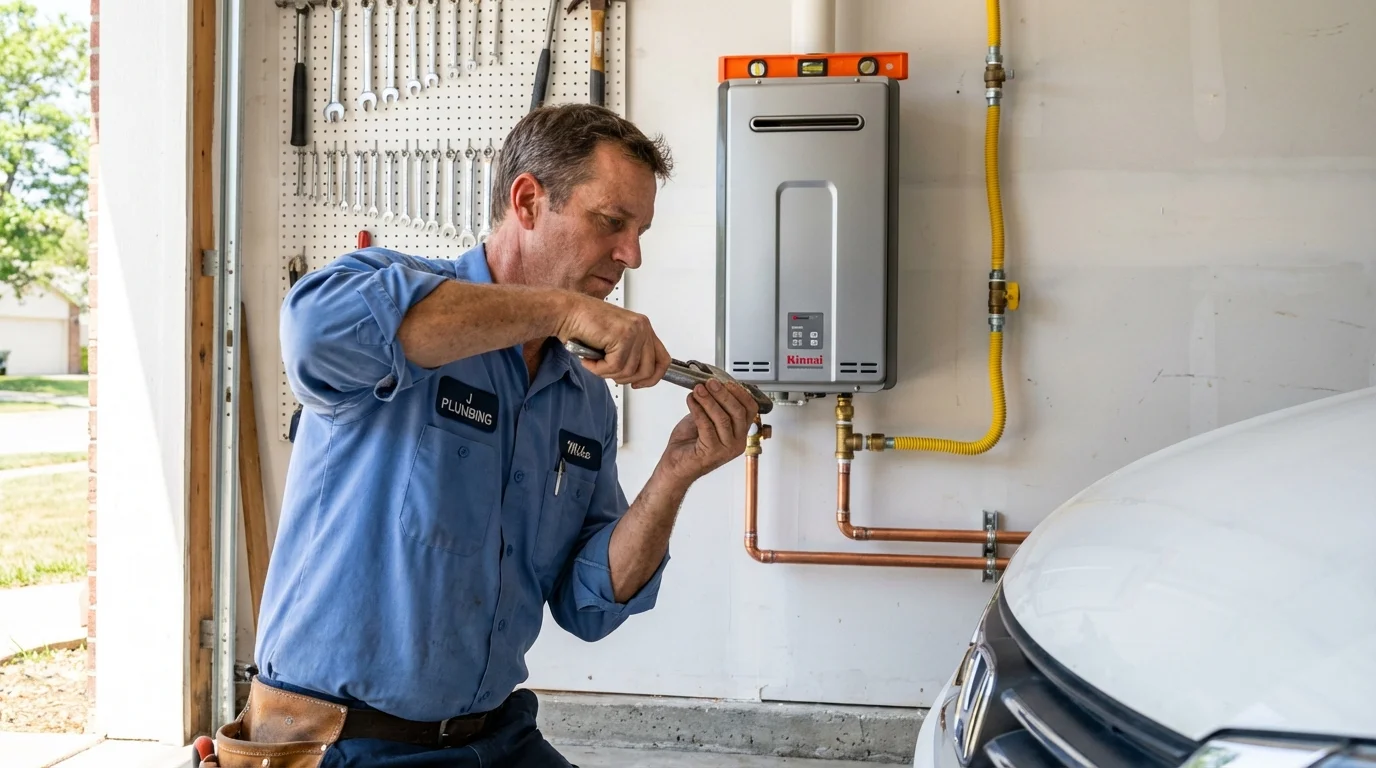 Tankless water heater installation by a Johns Plumbing LLC plumber in North Port